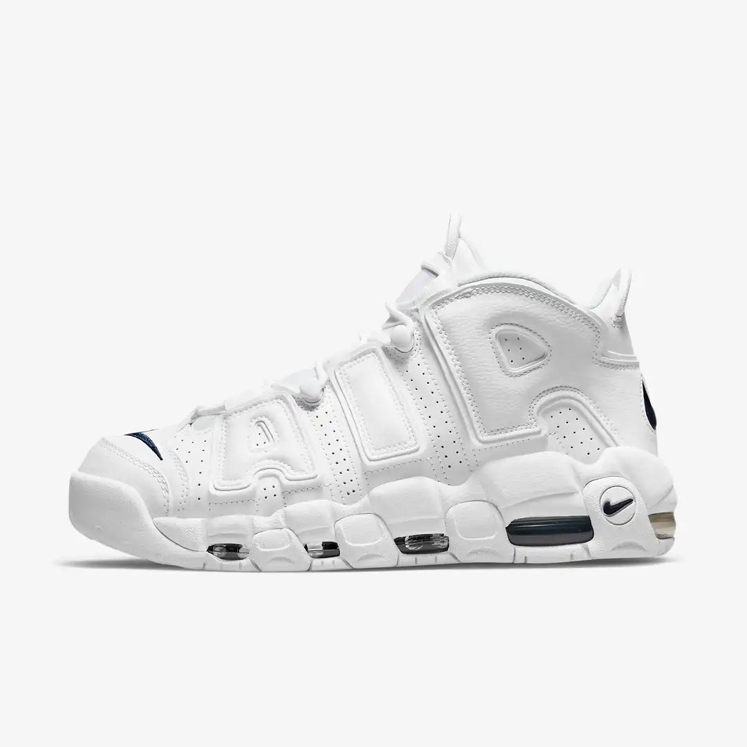 Nike Air More Uptempo Low White and Midnight Navy